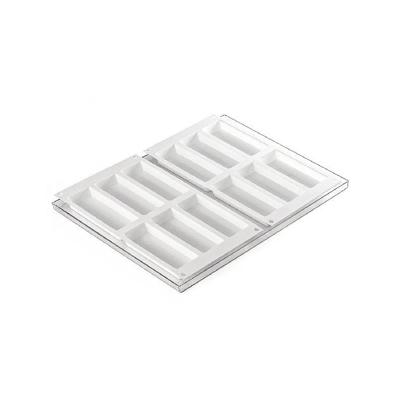 Formă Silicon pentru Înghețată și Desert pe Băț Sandwich Biscuit Slim, 2 forme silicon x 6 cav. 12 x 4.5 x H 2 cm, 110 ml (BISC03) [2]