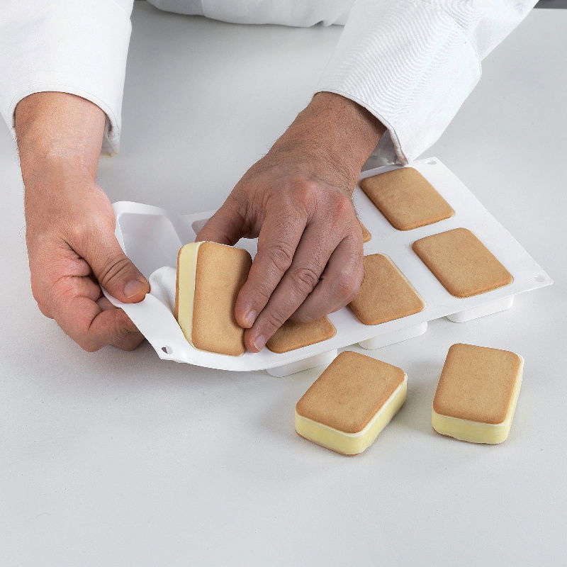 Forma Silicon Inghetata Sandwich Mini Biscuit Double, 2 forme silicon x 8 cav. 7.05 x 4.85 x H 2.05 cm, (BISC04M) [6]