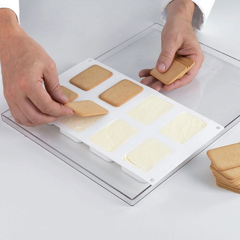 Forma Silicon Inghetata Sandwich Mini Biscuit Double, 2 forme silicon x 8 cav. 7.05 x 4.85 x H 2.05 cm, (BISC04M) [5]