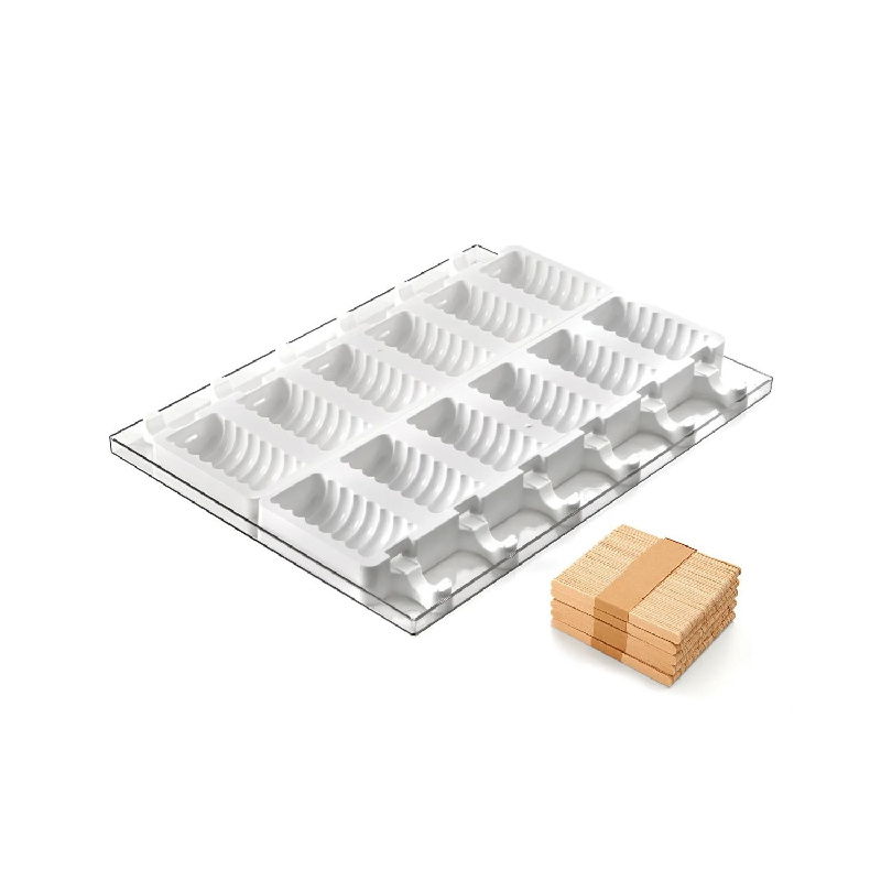 Forma Silicon Inghetata Tango, 2 forme x 6 cavitati 9.2 x 4.5 x H 2.75 cm, 90 ml, 50 bastonase [4]