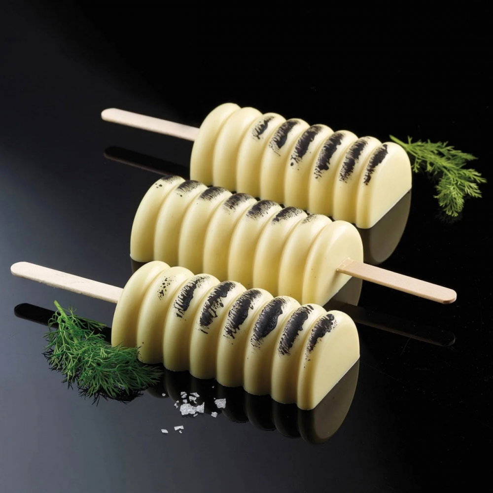 Formă Silicon pentru Înghețată și Desert pe Băț Tango GEL04, 2 forme x 2 cav. 9.2 x 4.5 x H 2.75 cm, 90 ml, 50 bastonase [3]