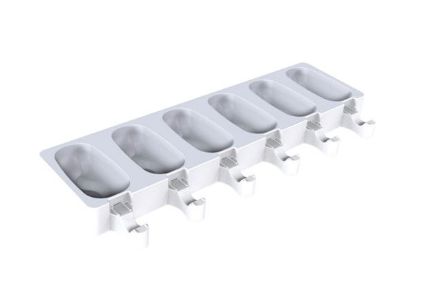 Forma Silicon Inghetata Wave GEL18 3D, 2 forme x 6 cavitati 9.3 x 4.8 x H 3 cm, 88 ml, 50 bastonase [4]