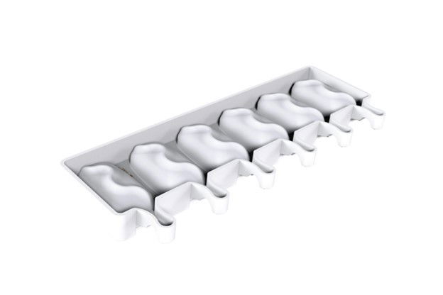 Forma Silicon Inghetata Wave GEL18 3D, 2 forme x 6 cavitati 9.3 x 4.8 x H 3 cm, 88 ml, 50 bastonase [2]