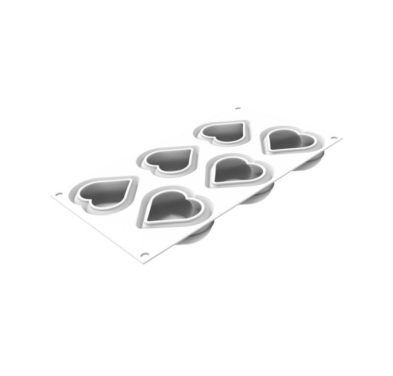 Forma Silicon Inima 7.8 x 7 x H 3 cm, 6 cavitati x 85 ml + decupator [6]