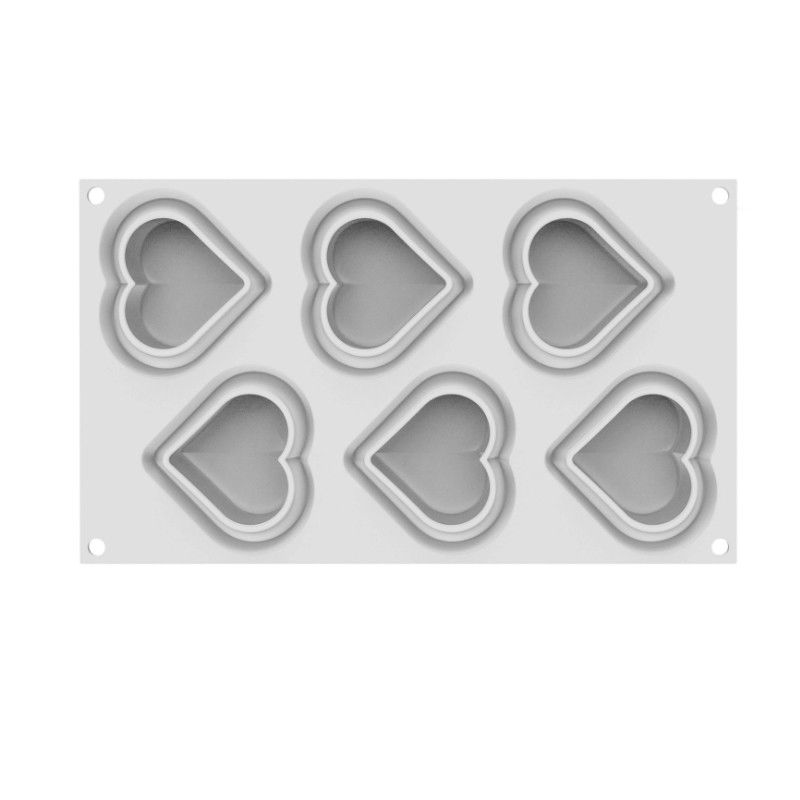 Forma Silicon Inima 7.8 x 7 x H 3 cm, 6 cavitati x 85 ml + decupator [3]