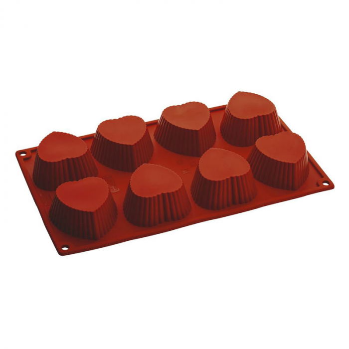 Forma Silicon Inima Muffins, 6.8 x 6.8 x H 3.1 cm, 8 cavitati [1]