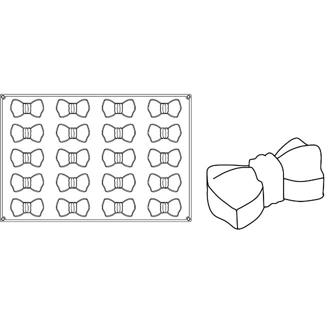 Forma Pavoflex 60x40 cm Papillon 10x5.2xh3.5 cm, 20 cavitati, 105 ml [2]