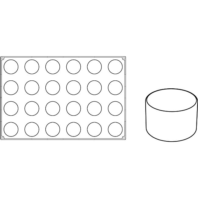 Forma Pavoflex 60x40 cm Rotunde Ø6.5xh4 cm, 24 cavitati, 130 ml [2]
