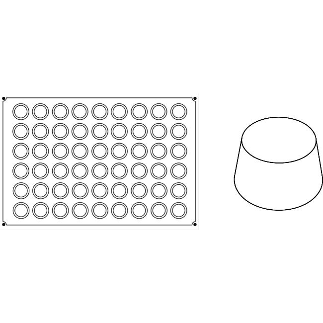 Forma Pavoflex 60x40 cm Muffins Ø5xh2.8 cm, 54 cavitati, 45 ml [2]