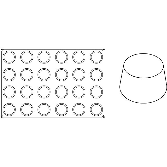 Forma Pavoflex 60x40 cm Muffins Ø7xh4 cm, 24 cavitati, 130 ml [3]