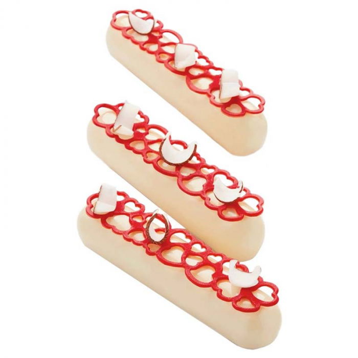 Forma Silicon PavoDecor Inima Forma Alungita, 10 cavitati 12 x 2.7 x H 0.2 cm, 2.6 ml [2]