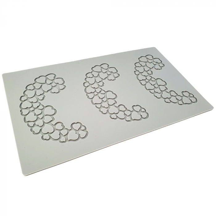 Forma Silicon PavoDecor Inima Forma Semiluna, 3 cavitati 13.7 x 7.6 x H 0.2 cm, 5.8 ml [1]