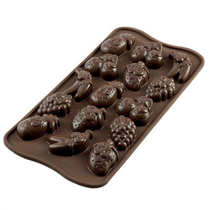 Forma Silicon Praline Silikomart Fructe 3.2 x 3.2 x H 1.5 cm, 10 ml, 15 cavitati (SCG32) [1]