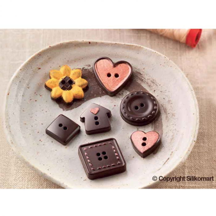 Forma Silicon Praline Silikomart Nasturi 3 x 3 x H 0.33 cm, 3.3 ml, 15 cavitati (SCG29) [2]