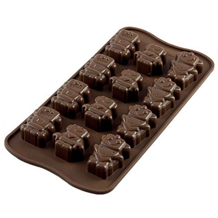 Forma Silicon Praline Silikomart Roboti 3.95 x 2.67 x H 1.6 cm, 10 ml, 12 cavitati (SCG18) [1]