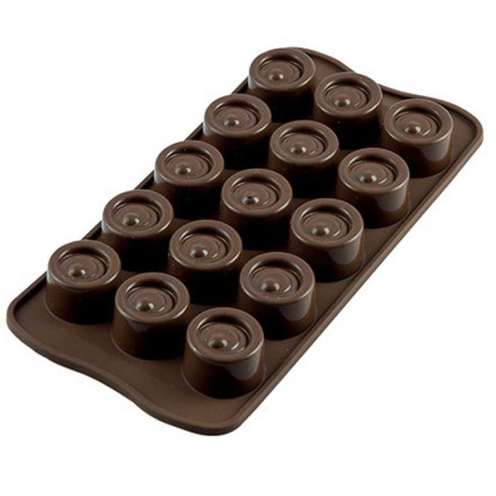 Forma Silicon Praline Silikomart Vertigo Ø 2.8 x H 2 cm, 10 ml, 15 cavitati (SCG04) [1]