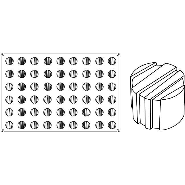 Forma Pavoflex 60x40 cm Rigo Ø3.5xh3 cm, 54 cavitati, 25 ml [2]