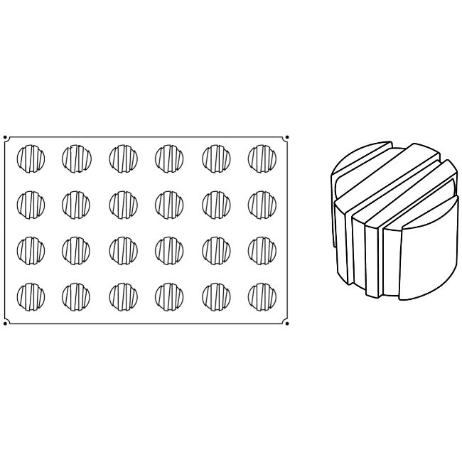 Forma Pavoflex 60x40 cm Rigo Ø6xh4.5 cm, 24 cavitati, 115 ml [2]