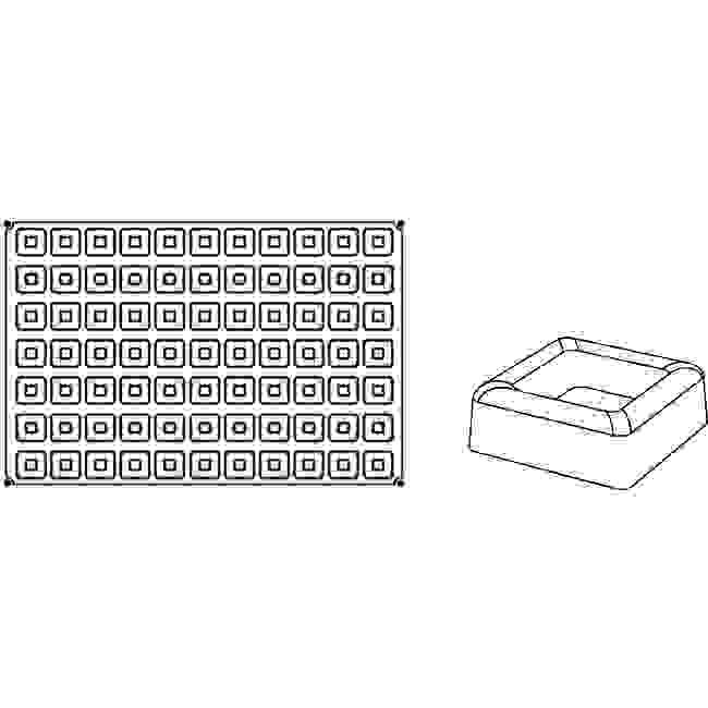 Forma Pavoflex 60x40 cm Savarin Patrat 3.8x3.8xh1.3 cm, 77 cavitati, 14 ml [2]