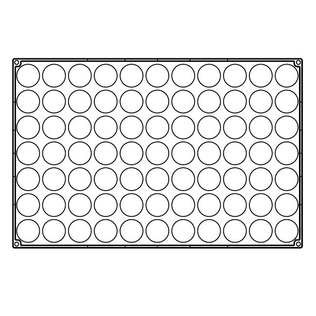 Forma Pavoflex 60x40 cm Semisfere Ø4.2xh2.1 cm, 77 cavitati, 20 ml [2]