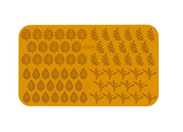 Forma Silicon Silikomart NaturaE Frunze 4 modele 4 x 2.5 x H 2 cm - 4 x 4.9 x H 2 cm, 1 ml, 68 cavitati [2]