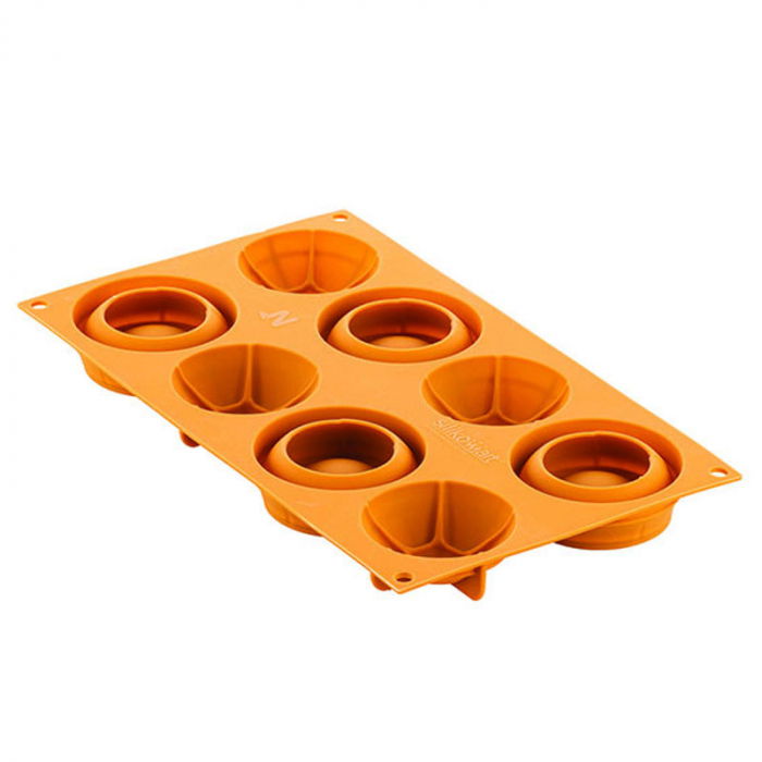 Forma Silicon Silikomart NaturaE Michetta Ø 6.4 x H 1.75 cm, 44.5+47.5 ml, 4+4 cavitati [4]