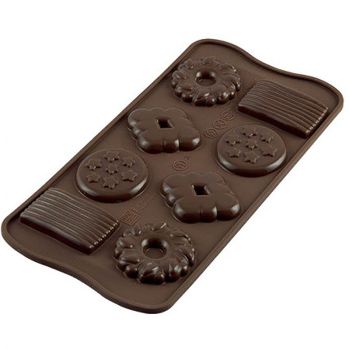 Forma Silicon Snack Silikomart Biscuit 4.9 x 2.9 x H 6.8 cm, 16.1 ml, 8 cavitati (SCG25) [1]