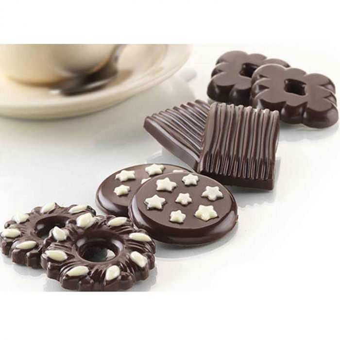 Forma Silicon Snack Silikomart Biscuit 4.9 x 2.9 x H 6.8 cm, 16.1 ml, 8 cavitati (SCG25) [2]