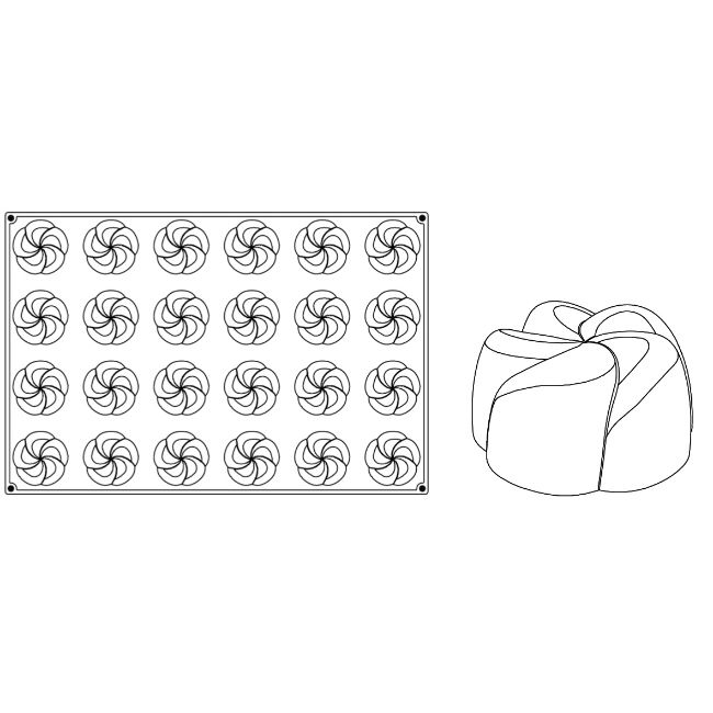 Forma Pavoflex 60x40 cm Spirala Ø7.5xh3.8 cm, 24 cavitati, 130 ml [2]