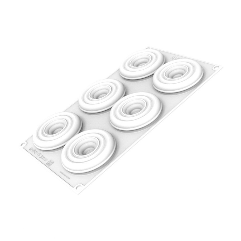 Forma Silicon Tarte 3D Tornada Ø 7.7 x H 1.6 cm + Rama Microforata Ø 8 x H 2 cm, 6 cavitati [4]