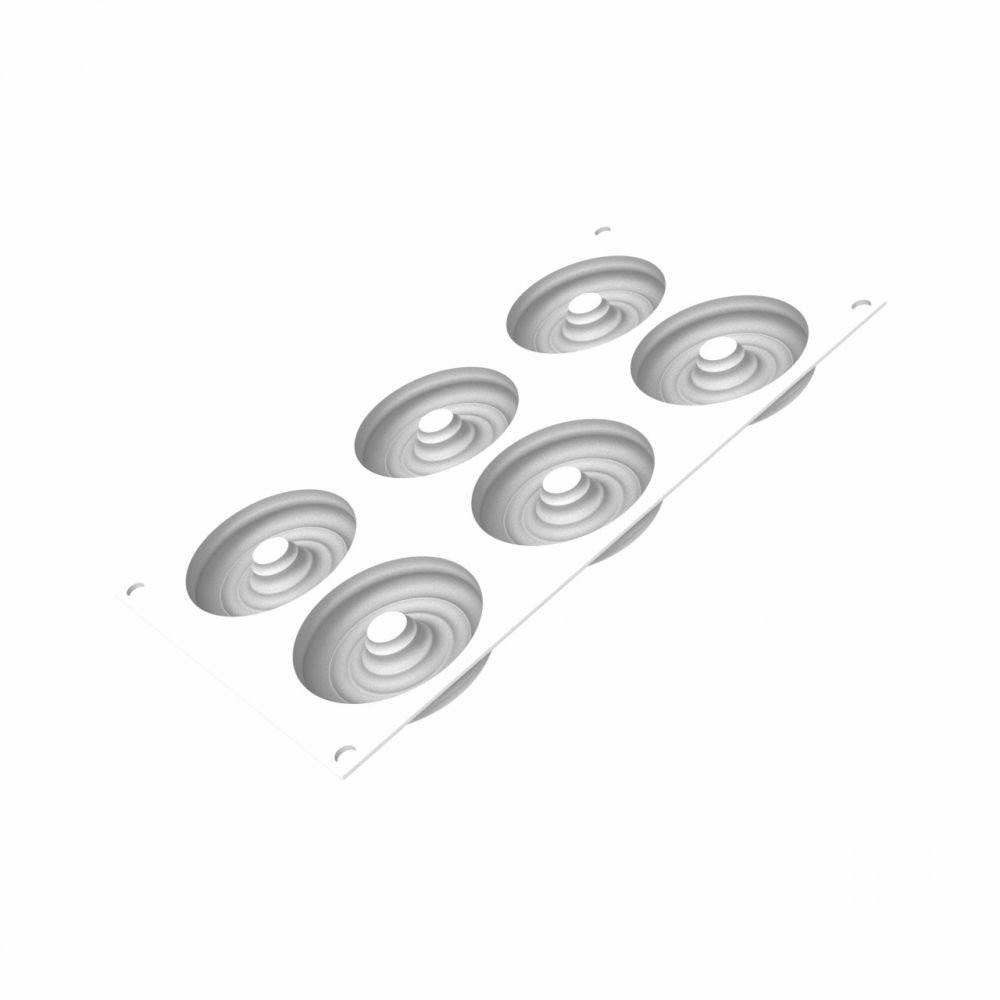 Forma Silicon Tarte 3D Tornada Ø 7.7 x H 1.6 cm + Rama Microforata Ø 8 x H 2 cm, 6 cavitati [3]