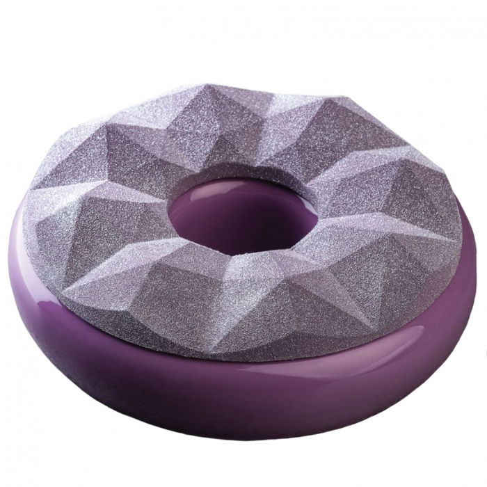 Forma Silicon Tort 3D Louvre, kit top + baza,  Ø 18 x h 4 cm extern [1]