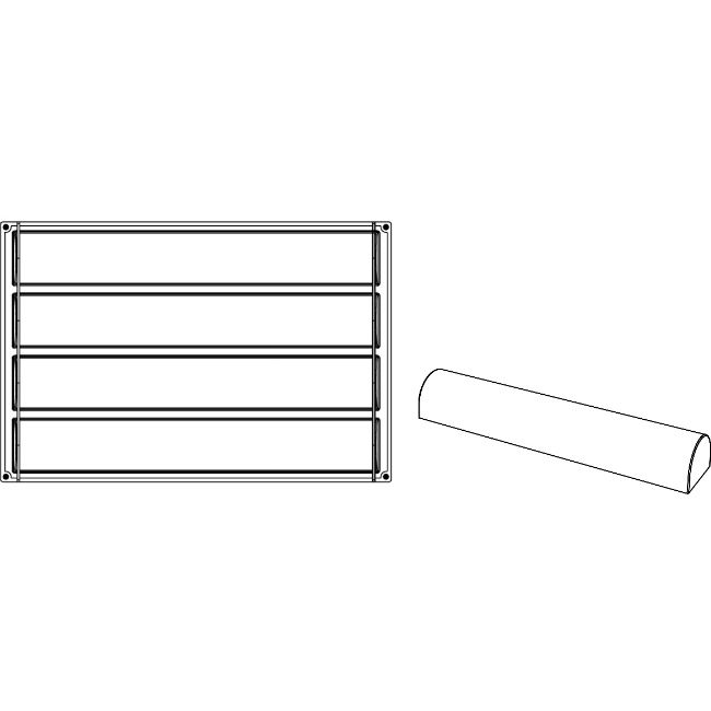 Forma Pavoflex 60x40 cm Trunchi Ø8 x L56 cm, 4 cavitati, 2376 ml [2]