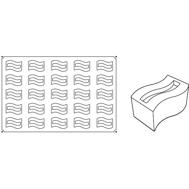 Forma Pavoflex 60x40 cm Val 8x4.5xh4 cm, 25 cavitati, 130 ml [2]