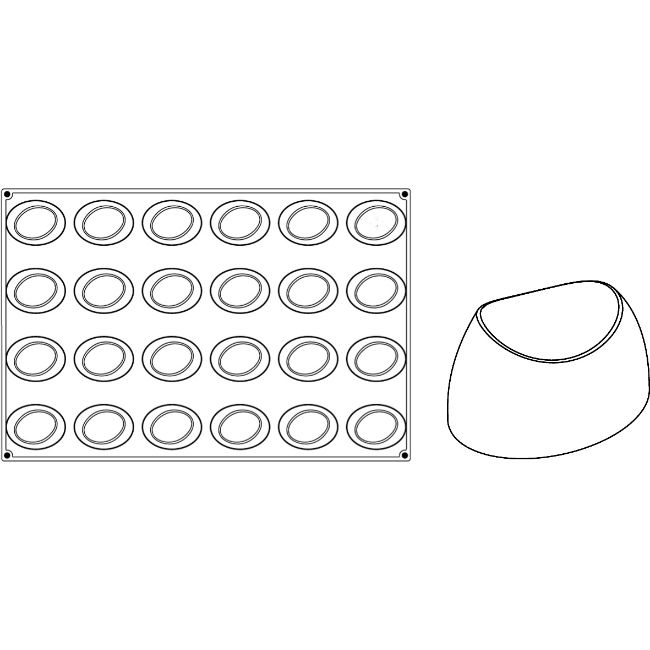 Forma Pavoflex 60x40 cm Wave 8.3x6.2xh3.5 cm, 24 cavitati, 130 ml [2]