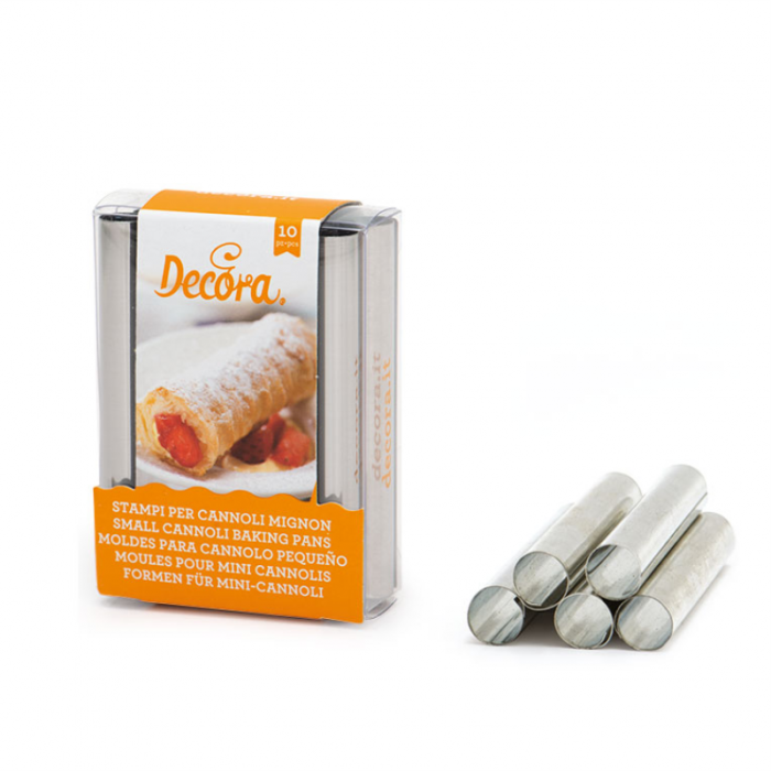 Forme Cilindrice Inox coacere Rulouri si Cannoli Mignon Ø 1.1 x  8 cm, Set 10 Buc [1]