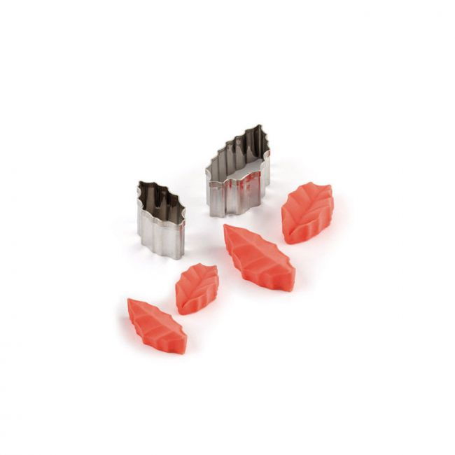 Frunze Ilex - Decupatoare Inox si Mulaje Silicon Ø 3.5 si 5 cm, Set 6 Buc [1]