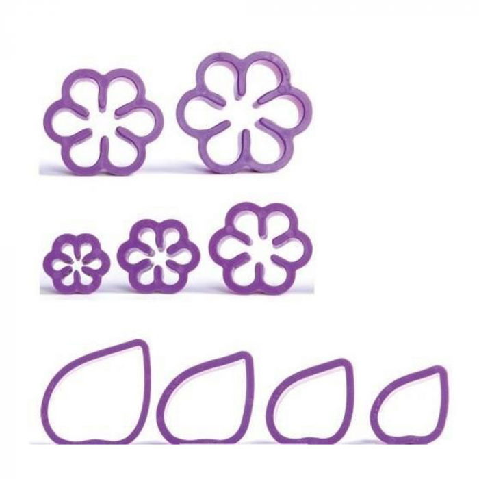 Gardenia Petale si Boboci - Decupatoare Plastic Ø 4 - 8 cm, Set 9 Buc [1]