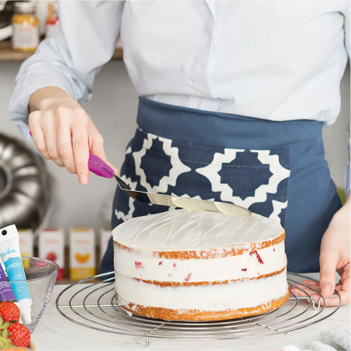 Gratar rotund din otel cromat, cu picioruse pentru răcirea tortului [2]