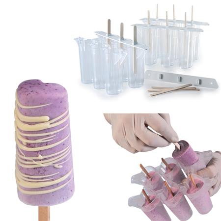 Set 24 Matrite Plastic Inghetata pe bat Gelato Flex Heart [3]