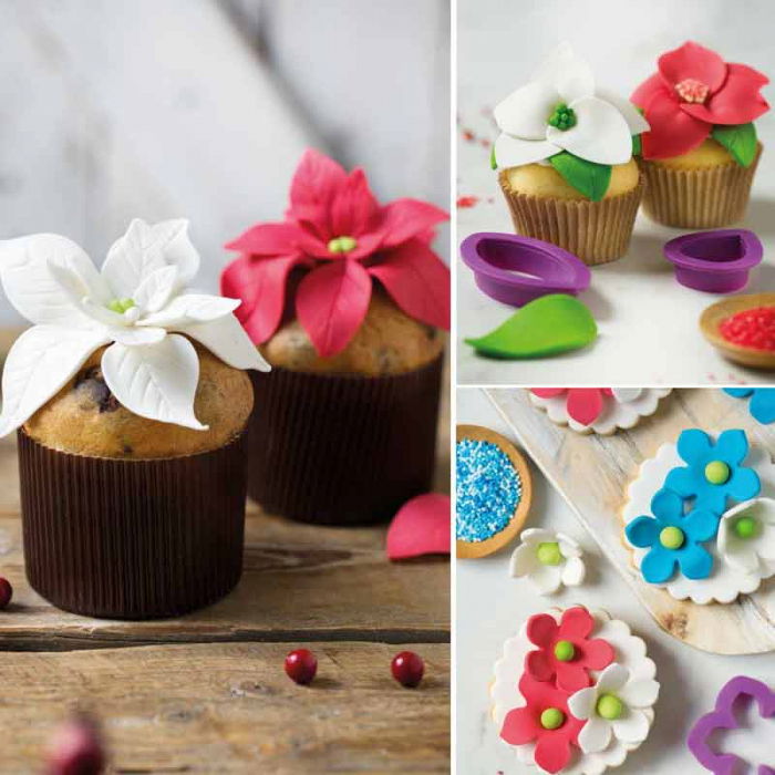 Kit Flori Iarna - 8 Decupatoare, 1 Ustensila modelare Pasta Zahar, Tehnici de Lucru [3]