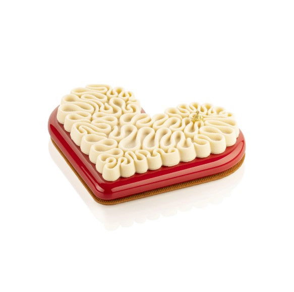 KIT Forme Silicon Tort 3D Love Hearts, 2 Forme Silicon Inima + Decor 21 X 17.3 X H2.1 cm + Decupator [1]