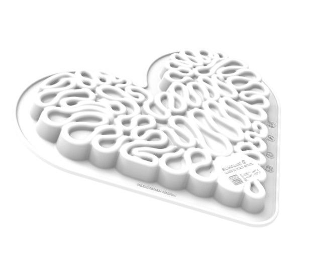 KIT Forme Silicon Tort 3D Love Hearts, 2 Forme Silicon Inima + Decor 21 X 17.3 X H2.1 cm + Decupator [7]