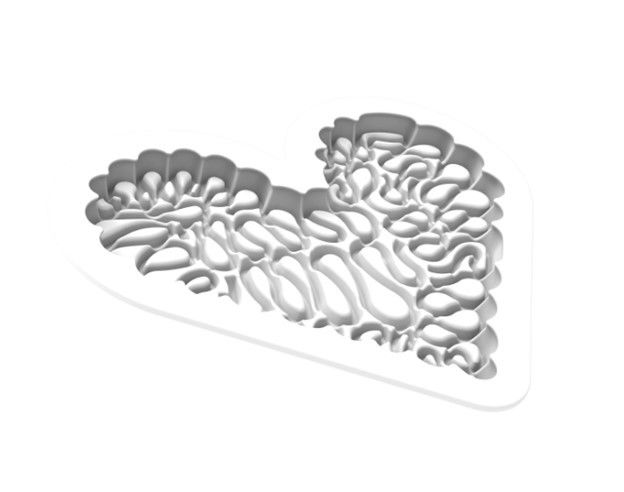 KIT Forme Silicon Tort 3D Love Hearts, 2 Forme Silicon Inima + Decor 21 X 17.3 X H2.1 cm + Decupator [2]