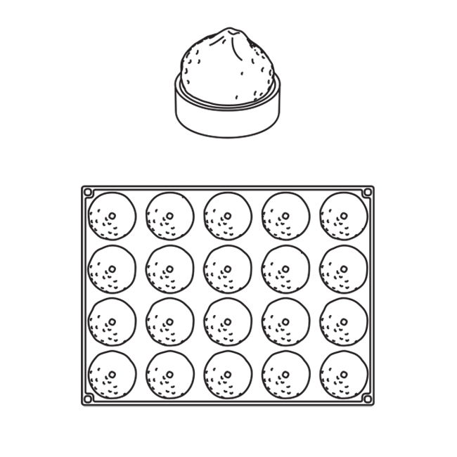 Lamaie/Lime, Ø6xH3.5 cm - Forma Silicon Monoportii golet, 20 cavitati [3]