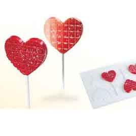 LolliPops Model Inima, Matrita Plastic 4 Cavitati Ø 6.8 x H 0.9 cm, Set 2 Buc [2]