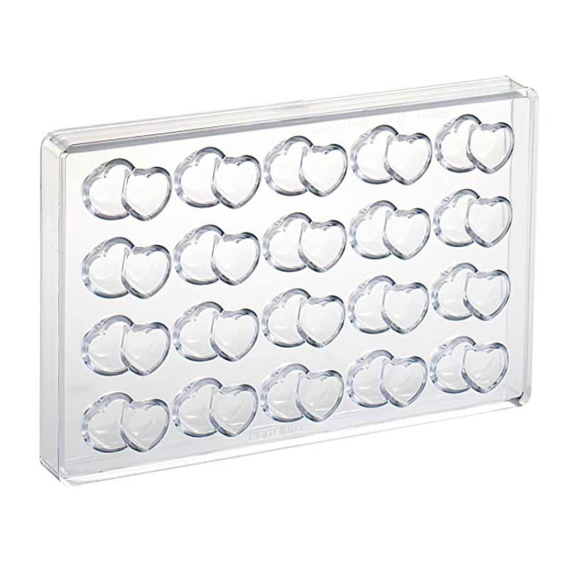 Matrita Policarbonat 20 Praline Double Hearts, 4.3 x 2.6 x H 1.6 cm, 11 gr [2]