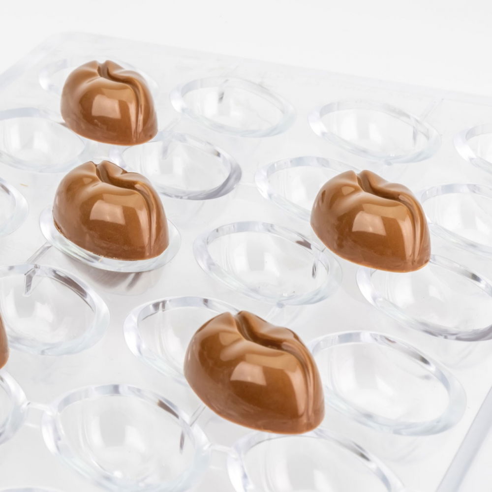 Matrita Policarbonat 24 Praline Cafea, 3.8 x 2.5 x H 1.4 cm, 8.5 gr [2]