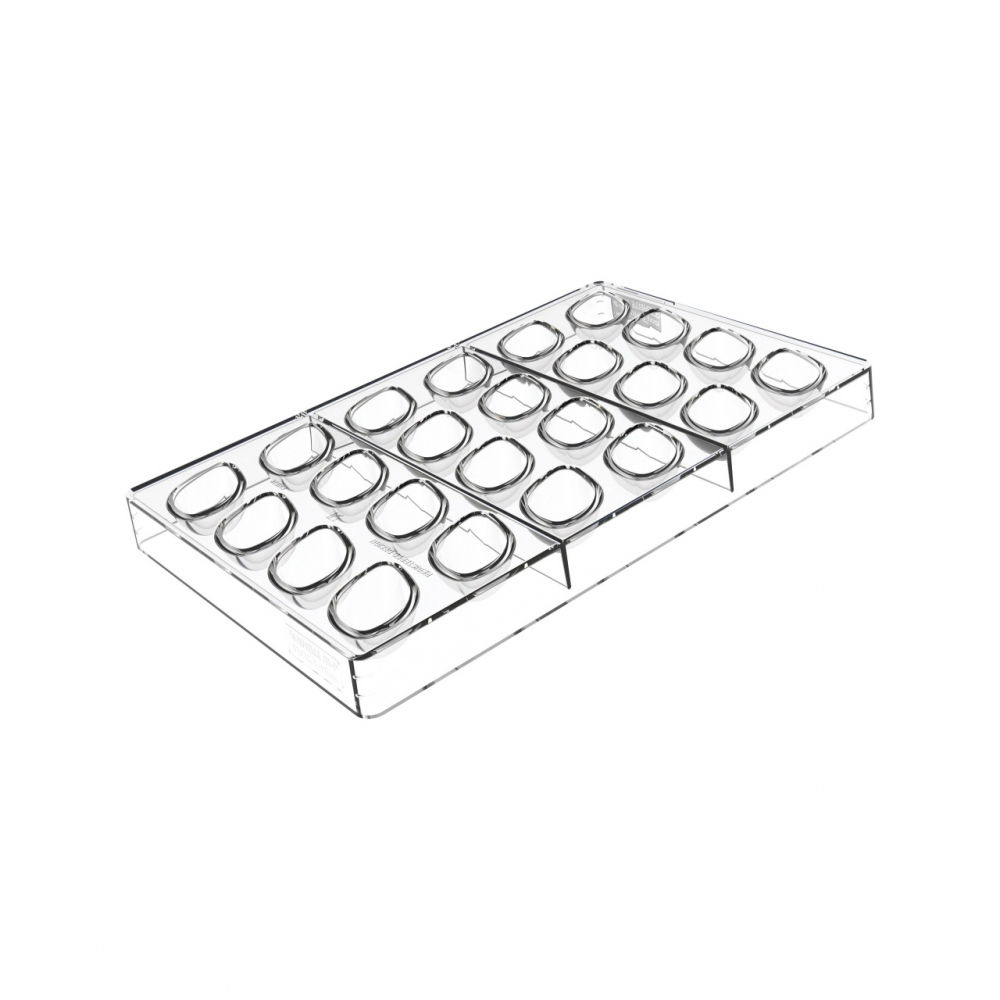 Matrita Policarbonat 24 Praline Quenelle, 4.2 x 2.6 x H 1.7 cm, 17.5 x 27.5 cm (CH038), 8 ml [2]