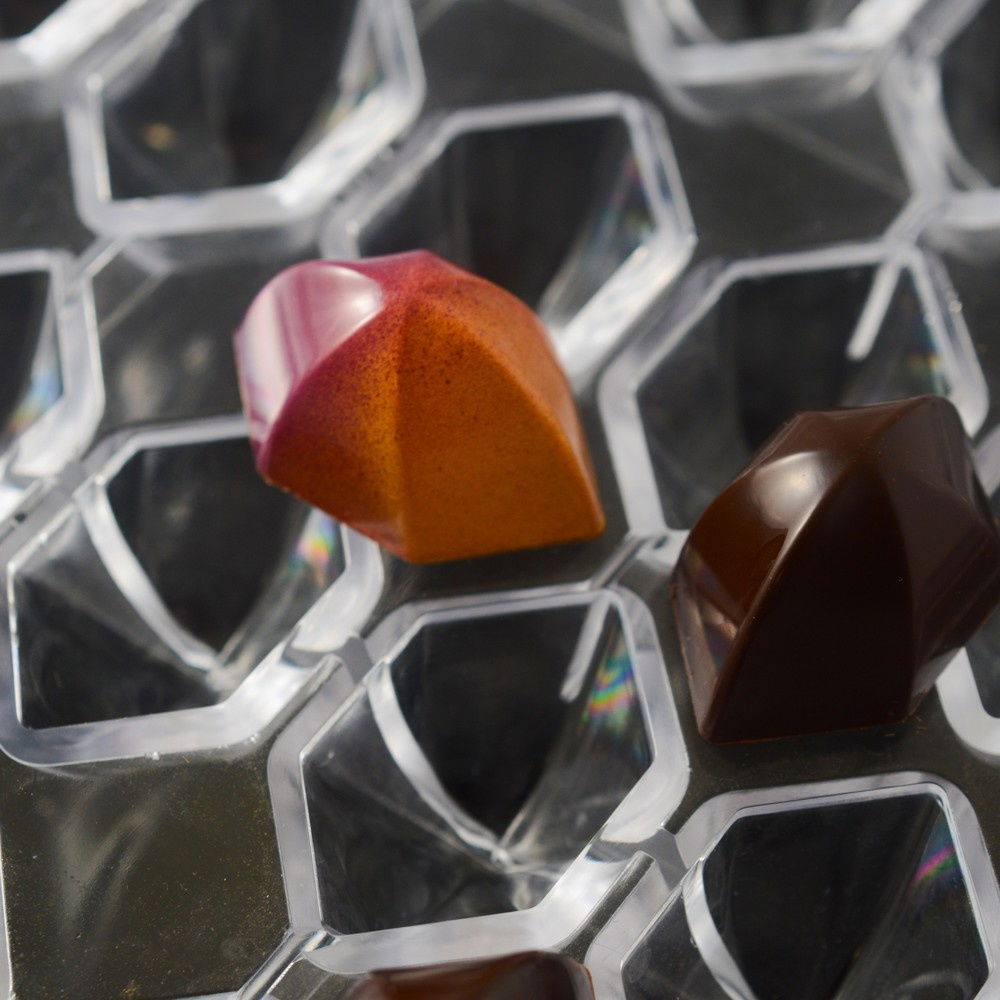 Matrita Policarbonat 25 Praline Ciocolata Model VIP Pod, 4 x 2.4 x H 1.9 cm, 9.2 gr [4]